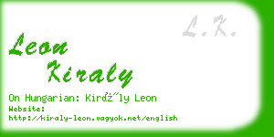 leon kiraly business card